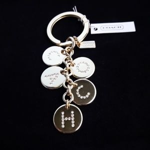 *NWT* Coach Letters Goldtone/Crystal Pave Keychain